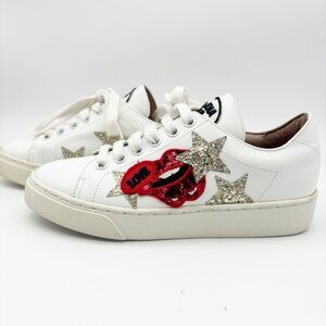 Helena and Kristie Leather Patch Sneakers Size 6